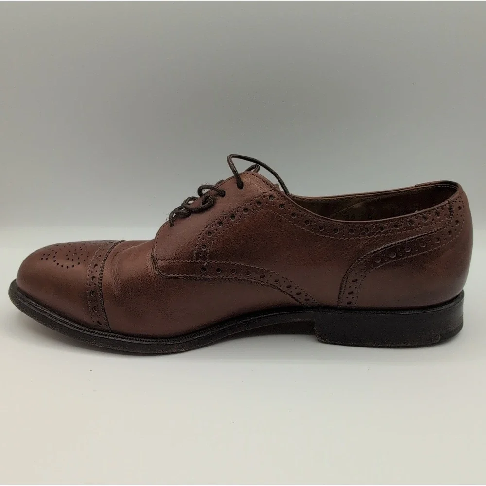 Cole Haan Tensile Air Mens 8.5 Brown Leather Cap Toe Brogue Oxford Shoes Vintage